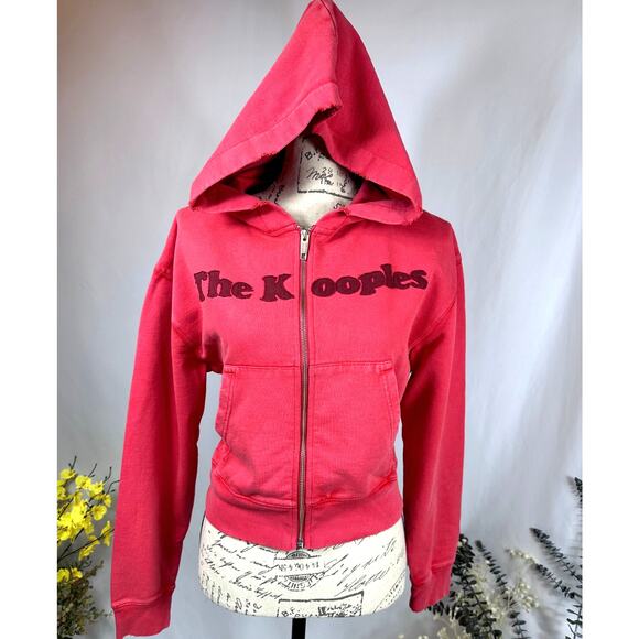 The Kooples Text-Appliqué Zip-Through Cotton-Jersey Hoodie 4 - Picture 5 of 16